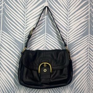 Coach black leather handbag